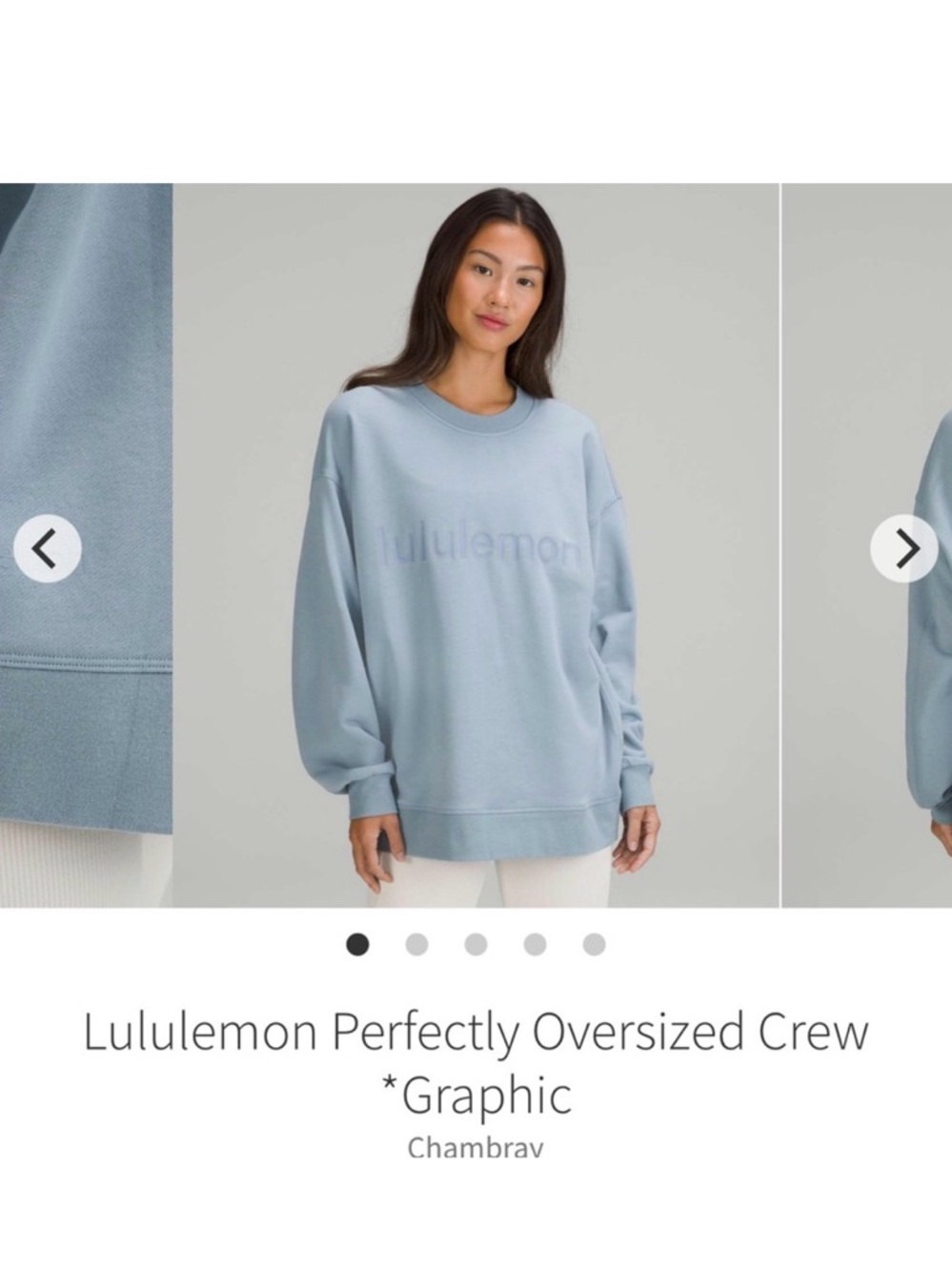 LuluLemon Perfectly Oversized Crew in Blue  size 4